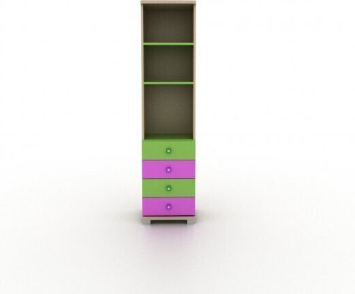 Bookie 06 Bibliotecă pardoseală Lemn Fuchsia 45x39x185cm