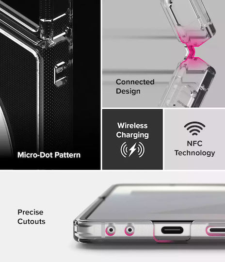 Ringke Fusion Magnetic Книга Силикон / Пластмаса 2мм Прозрачен (Galaxy Z Flip7)