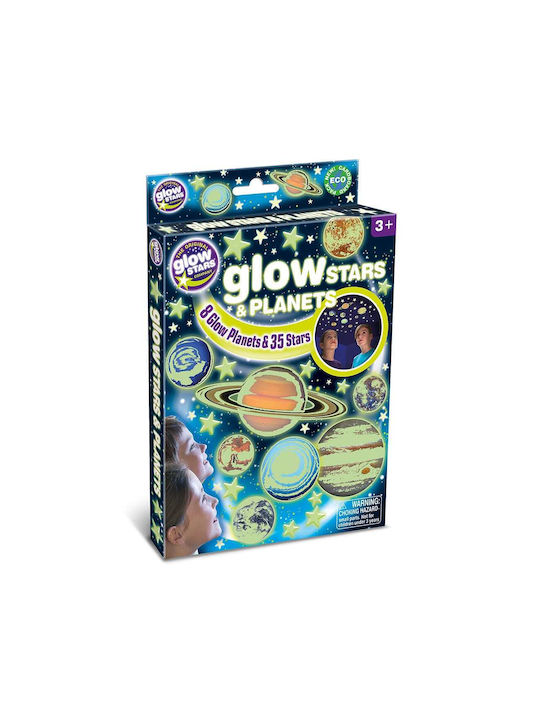 Brainstorm Kinder Wandsticker Wand Leuchtend 3D Sterne & Planeten