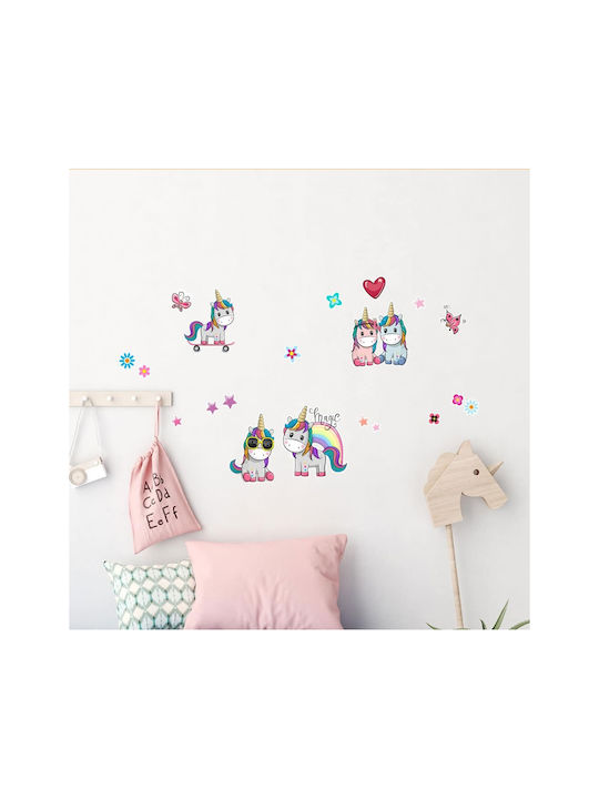 Ango Kids Wall Sticker Colorful Unicorns L 20pcs