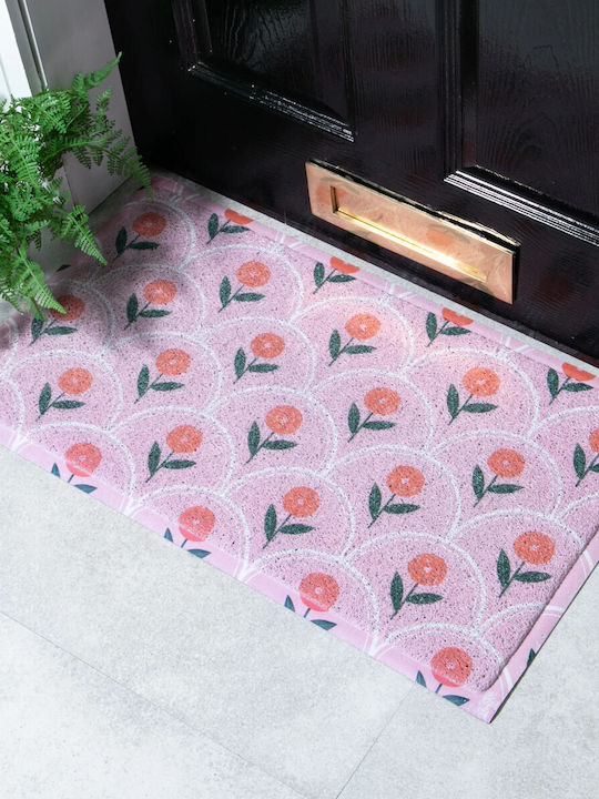 Artsy Mats Πατάκι Εισόδου Αντιολισθητικό Pink Floral Pattern Ροζ 70x40εκ.