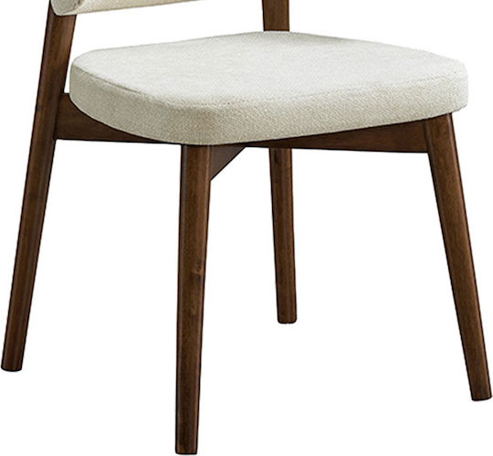 Siena Dining Room Wooden Chair Walnut-ecru 48x50x81cm