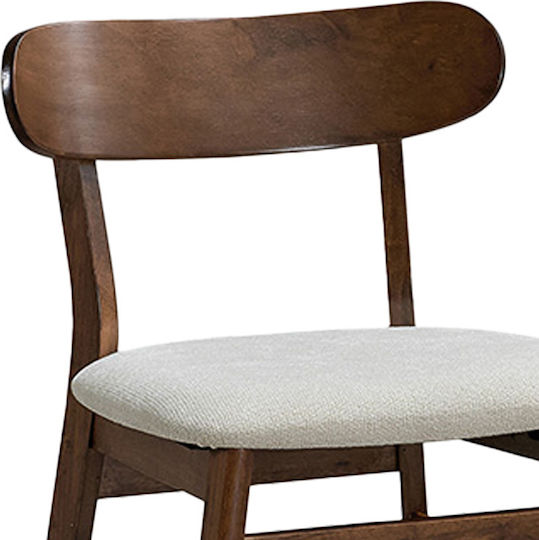 Cairo Kitchen Wooden Chair Walnut-ecru 47x47x76cm