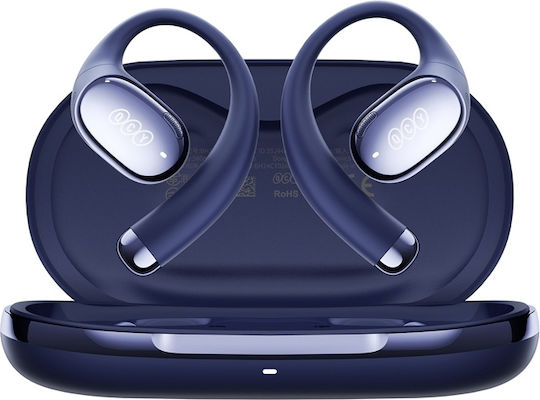 QCY Crossky R70 Open Ear Bluetooth Handsfree Earphones with Sweat Resistance and Charging Case Blue