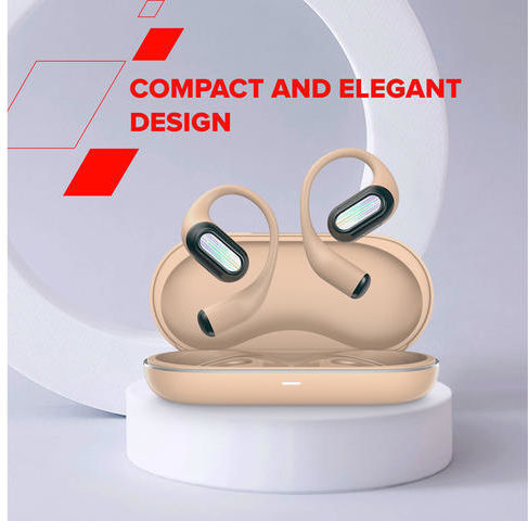 Canyon OnFlow 12 Open Ear Bluetooth Handsfree Ακουστικά με Θήκη Φόρτισης Μπεζ