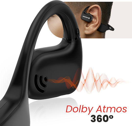 Swissten Gym Open Ear Bluetooth Handsfree Earphones with Sweat Resistance Black
