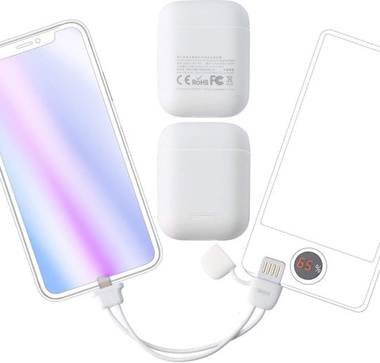 Remax RC-A6 Θήκη Σιλικόνης σε Λευκό χρώμα για Apple AirPods 1 / AirPods 2