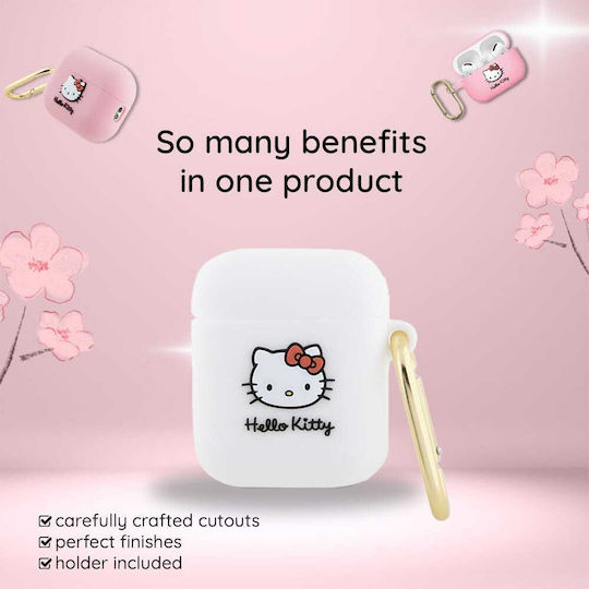 Hello Kitty Калъф в Бял цвят за Apple AirPods 1 / AirPods 2