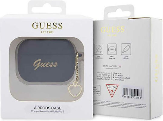 Guess Charm Heart Θήκη Σιλικόνης σε Μαύρο χρώμα για Apple AirPods Pro 2