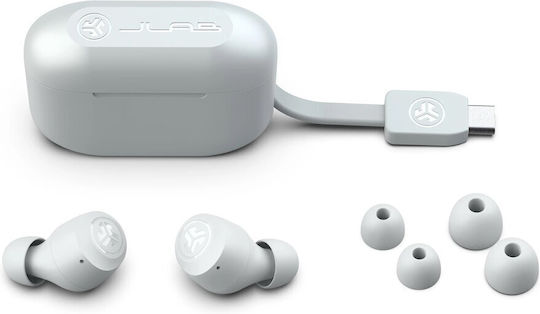 Jlab GO Air Pop Plus In-ear Bluetooth Handsfree Ακουστικά με Θήκη Φόρτισης Λευκά