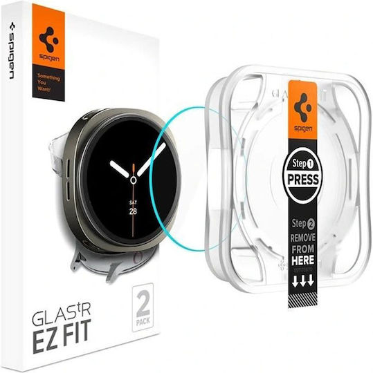 Spigen EZ Fit Gehärtetes Glas für die Samsung Galaxy Watch 8/9 44mm 2Stk AGL09876