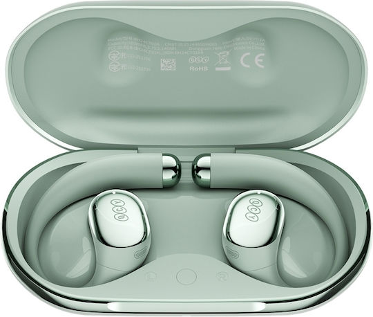 QCY Crossky R70 Open Ear Bluetooth Handsfree Ακουστικά με Αντοχή στον Ιδρώτα και Θήκη Φόρτισης Πράσινα