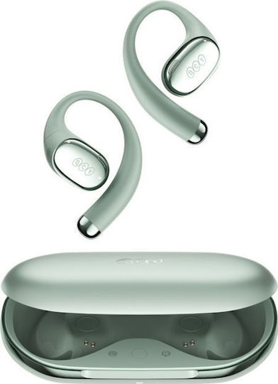 QCY Crossky R70 Open Ear Bluetooth Handsfree Ακουστικά με Αντοχή στον Ιδρώτα και Θήκη Φόρτισης Πράσινα