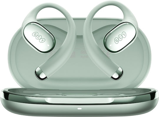 QCY Crossky R70 Open Ear Bluetooth Handsfree Ακουστικά με Αντοχή στον Ιδρώτα και Θήκη Φόρτισης Πράσινα