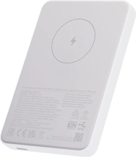 Xiaomi Magnetic WPB0507 MagSafe Power Bank 5000mAh 10W με Θύρα USB-C Λευκό