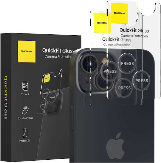 Spacecase Quickfit Προστασία Κάμερας Tempered Glass Μαύρο για το iPhone 13, iPhone 13 mini