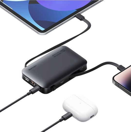 Usams XR Series CD228 Power Bank 10000mAh 20W mit USB-A Ausgangsanschlüsse und USB-C Ausgangsanschlüsse Quick Charge Weiß