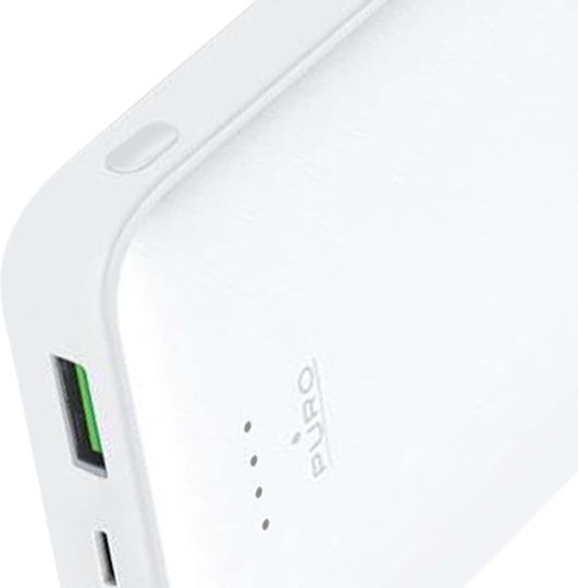 Puro Fast Charger Power Bank 20000mAh cu 2 Porturi USB-A și Port USB-C Alb