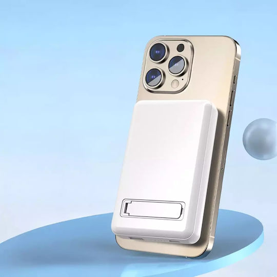 Dudao K14S+ MagSafe Power Bank 10000mAh 20W με Θύρα USB-A και Θύρα USB-C Power Delivery Λευκό