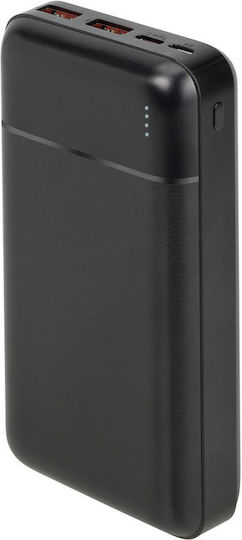 Rivacase VA2102 Външна Батерия 20000mAh 22.5W с 2 USB-A Изходни Порта и USB-C Изходен Порт Power Delivery / Бързо Зареждане Черна