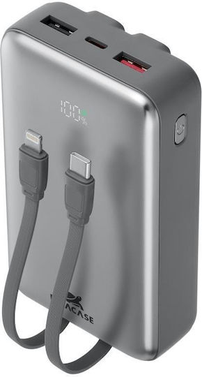 Rivacase VA2612 Power Bank 20000mAh 30W с 2 USB-A порта и USB-C порт Power Delivery Сив
