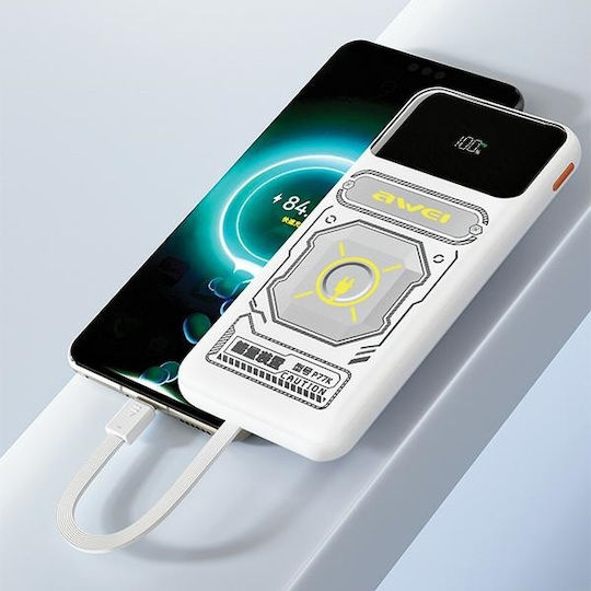 Awei P77K Power Bank 12000mAh 22.5W με 2 Θύρες USB-A Μαύρο