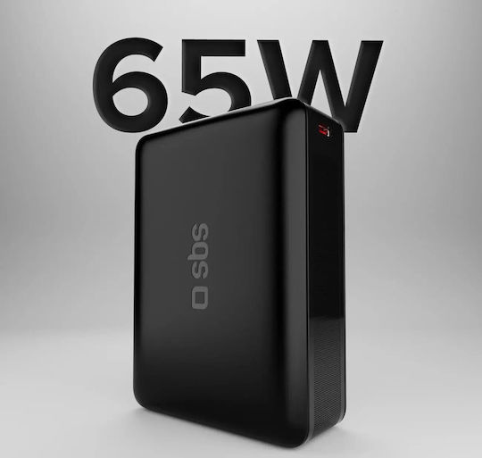 SBS TEBB20000HDPD65K Power Bank 20000mAh 65W με Θύρα USB-A και Θύρα USB-C Power Delivery Μαύρο