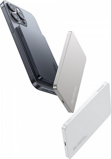 Usams CY Series US-CD231 MagSafe Външна Батерия 5000mAh 20W с USB-C Изходен Порт Power Delivery Бяла