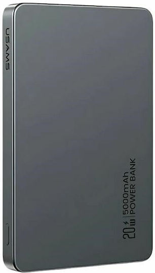 Usams CY Series US-CD231 MagSafe Външна Батерия 5000mAh 20W с USB-C Изходен Порт Power Delivery Бяла