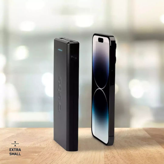 SBS Power Bank 10000mAh 20W με 2 Θύρες USB-A και Θύρα USB-C Power Delivery Μαύρο