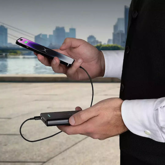 SBS Power Bank 10000mAh 20W με 2 Θύρες USB-A και Θύρα USB-C Power Delivery Μαύρο