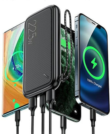 Usams CD151 Power Bank 10000mAh 22.5W με 3 Θύρες USB-A Quick Charge 3.0 Λευκό