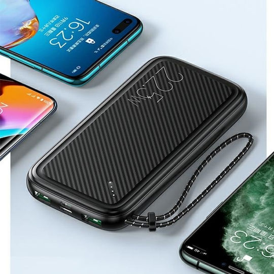 Usams CD151 Power Bank 10000mAh 22.5W με 3 Θύρες USB-A Quick Charge 3.0 Λευκό
