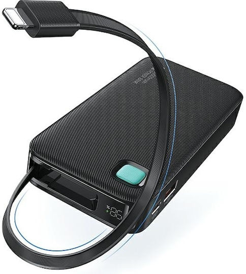 Usams CD225 Power Bank 10000mAh 20W με Θύρα USB-A και Θύρα USB-C Power Delivery Μωβ