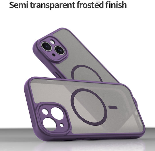 Techsuit Halofrost Ii Magsafe Umschlag Rückseite Silikon / Gehärtetes Glas Lila (iPhone 15)