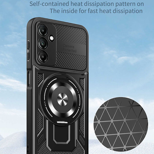 Techsuit Umschlag Rückseite Silikon / Kunststoff Schwarz (Galaxy A16)