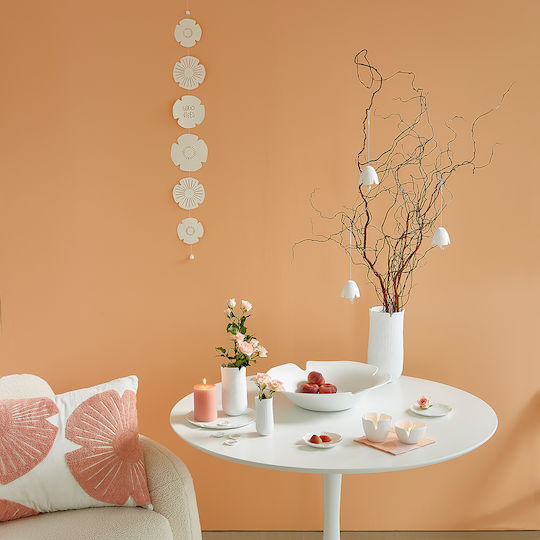 Raeder 3D Hanging Wall Decor White Made of Ceramic Material 5.6x5cm