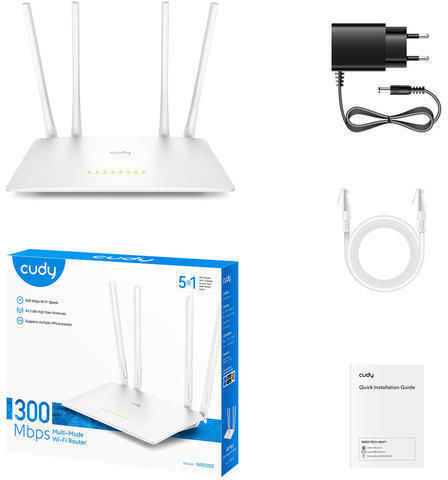 Cudy WR300S v1 Wireless Router Wi‑Fi 4 with 4 Ports