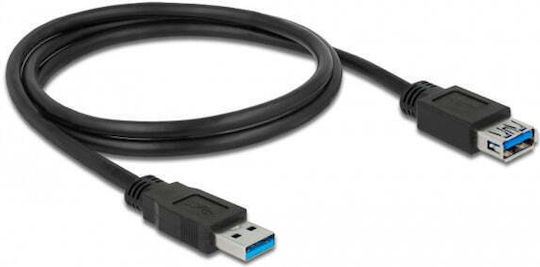 DeLock USB 3.0 Cablu USB-A - USB-A female Negru 1m 85054