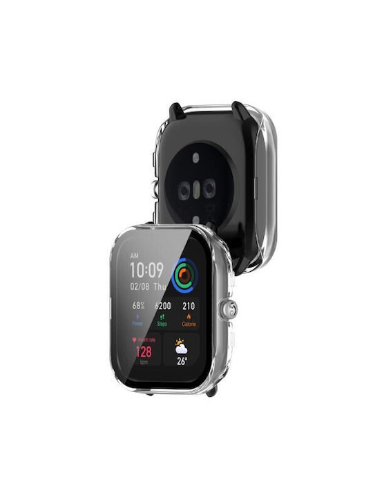 Пластмасов Калъф със Стъкло в Прозрачен цвят за Amazfit GTS 4 Мини