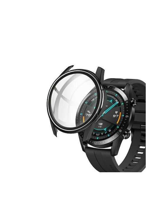 Пластмасов Калъф със Стъкло в Черен цвят за Huawei Watch GT / GT2 / GT2 Pro / GT3 Pro / Ultimate (46mm)