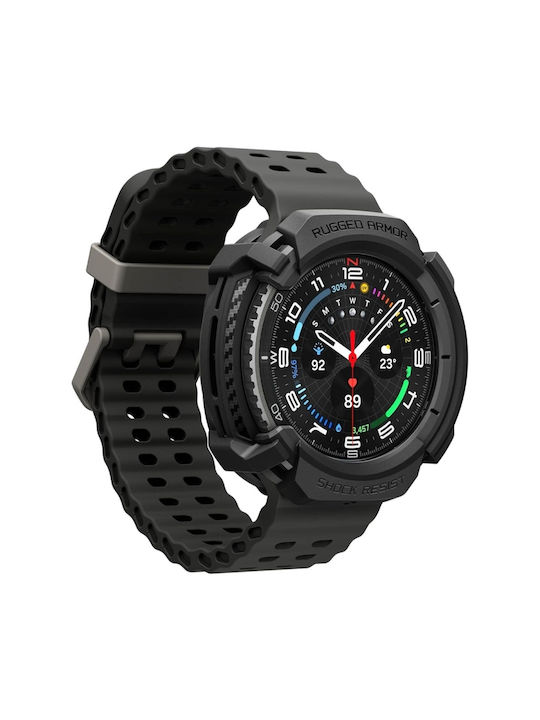 Spigen RUGGED ARMOR Θήκη Σιλικόνης σε Μαύρο χρώμα για Samsung Galaxy Watch 8 Classic 46 mm