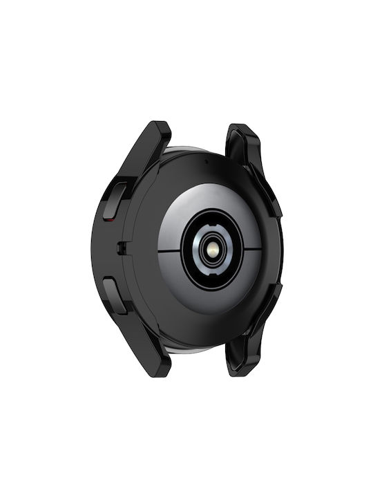 Carcasă de Silicon cu Sticlă în culoarea Negru pentru Galaxy Watch 4 44mm