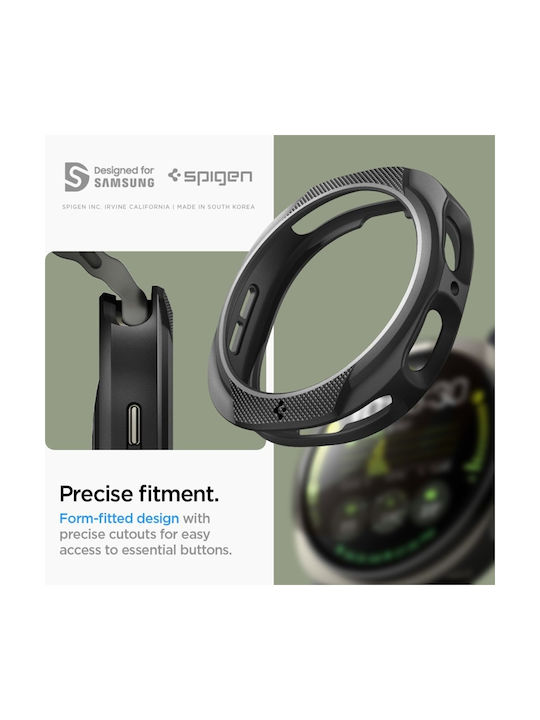 Spigen LIQUID AIR Silicone Case in Black color for Samsung Galaxy Watch 8 44mm