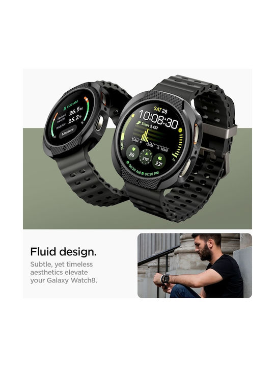 Spigen LIQUID AIR Silicone Case in Black color for Samsung Galaxy Watch 8 44mm