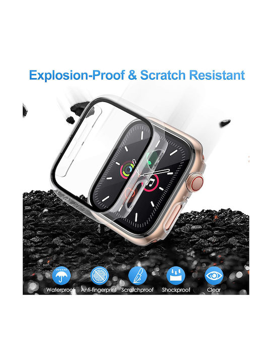 Techsuit Defense360 Pro Plastic Case with Glass in Transparent color for Samsung Galaxy Watch 4 / 5 (40mm)