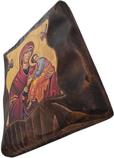 Ξυλινη Εικονα Παναγια Γλυκοφιλουσα Α5 12x9 Cm