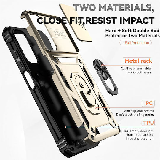 Techsuit Camshield Series Oppo Back Cover Silicone Gold (Galaxy A40Oppo A60)
