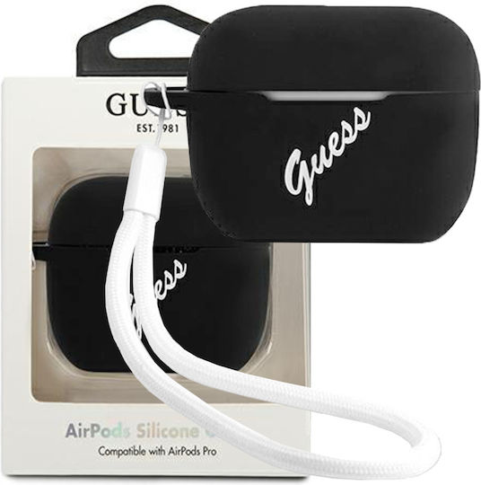 Guess Vintage Θήκη Σιλικόνης σε Μαύρο χρώμα για Apple AirPods Pro