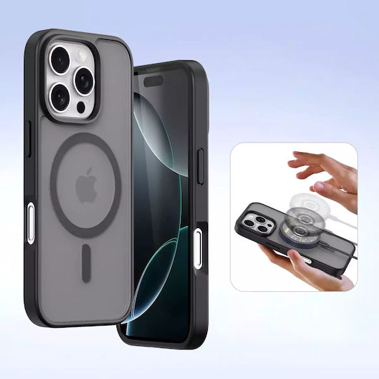 Dux Ducis Lawa Задна корица Кожа Черен (iPhone 16 Pro Max)
